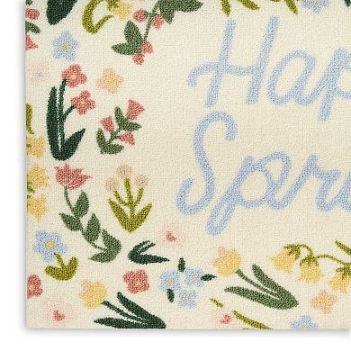 Celebrate Together™ Spring Floral "Happy Spring" Printed Throw Rug