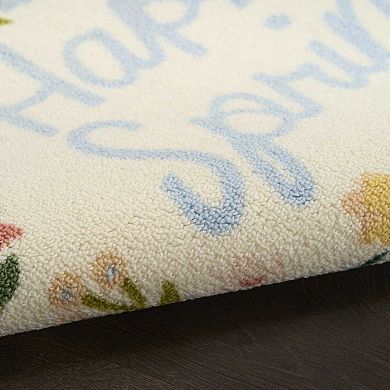 Celebrate Together™ Spring Floral "Happy Spring" Printed Throw Rug