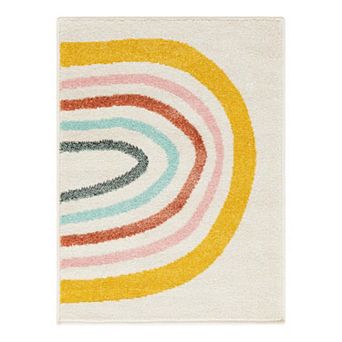 Unique Loom Rainbow Whimsy Kids Throw or Area Rug