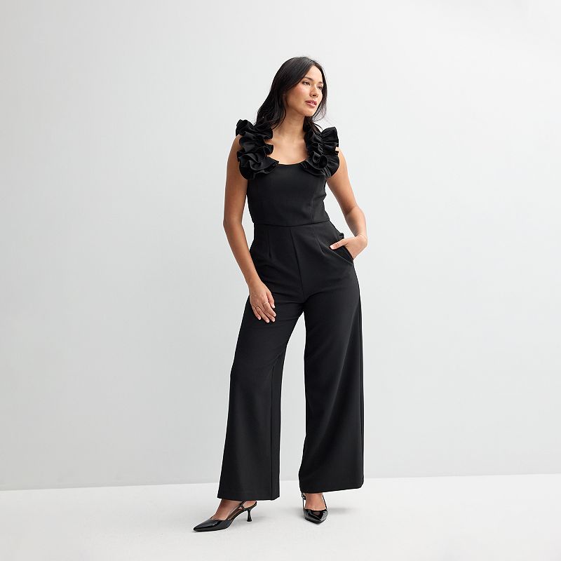 Women's Donna Ricco Ruffle Jumpsuit
