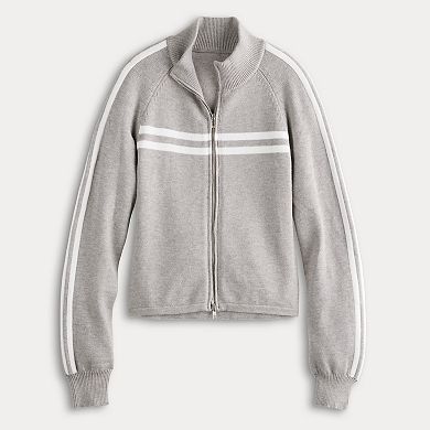 Juniors' Harper & Ivy Track Zip-Up Sweater
