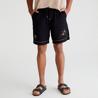 Men's Aeropostale Embroidered Linen Shorts