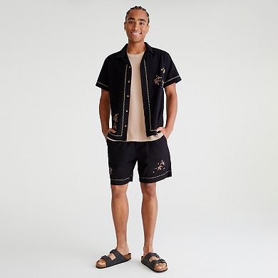 Men's Aeropostale Embroidered Linen Shorts
