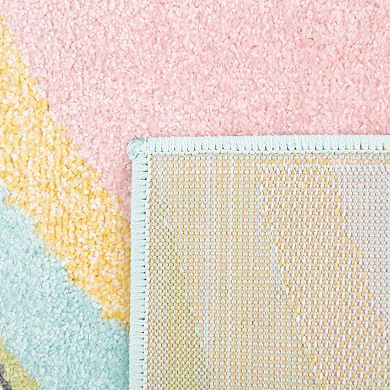 Unique Loom Jolly Unicorn Whimsy Kids Throw or Area Rug