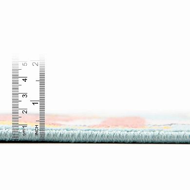 Unique Loom Trucks Whimsy Kids Throw or Area Rug