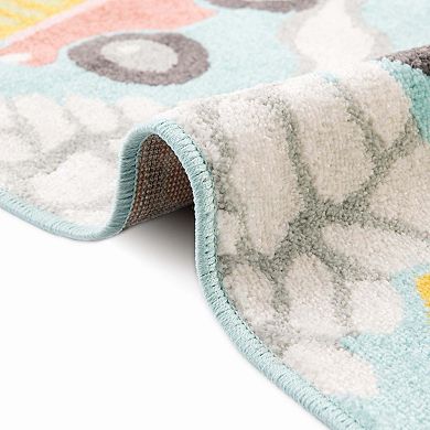 Unique Loom Trucks Whimsy Kids Throw or Area Rug