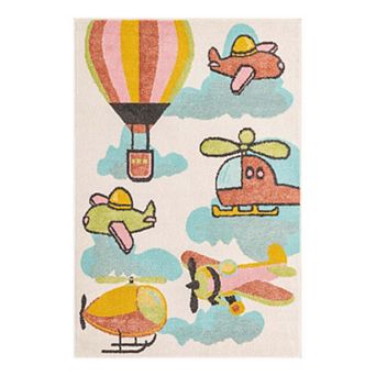 Unique Loom Flying High Whimsy Kids Throw or Area Rug