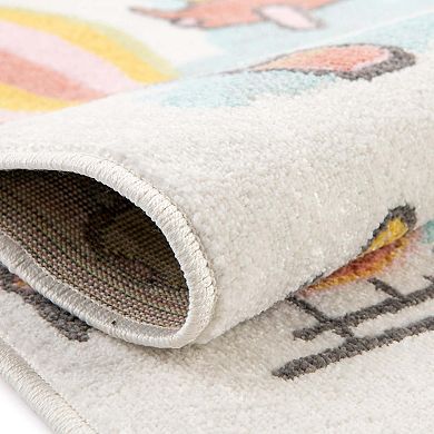 Unique Loom Flying High Whimsy Kids Throw or Area Rug