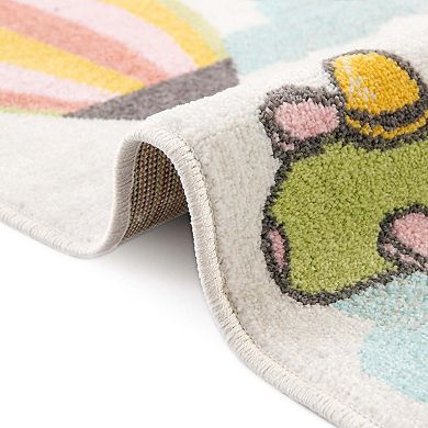 Unique Loom Flying High Whimsy Kids Throw or Area Rug