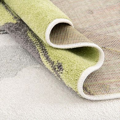 Unique Loom Soccer Player Whimsy Kids Throw or Area Rug