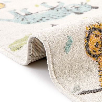 Unique Loom Zoo Whimsy Kids Throw or Area Rug