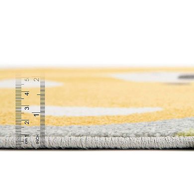 Unique Loom Bear Whimsy Kids Throw or Area Rug