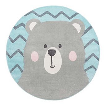 Unique Loom Bear Whimsy Kids Throw or Area Rug