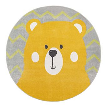 Unique Loom Bear Whimsy Kids Throw or Area Rug