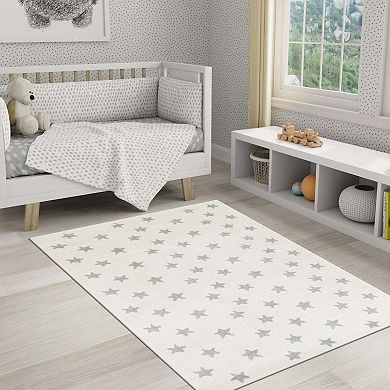 Unique Loom Stars Whimsy Kids Throw or Area Rug