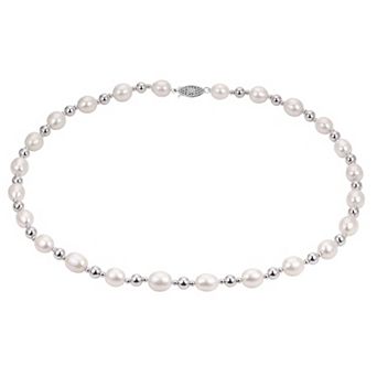 PearLustre by Imperial Sterling Silver Freshwater Cultured Pearl Necklace