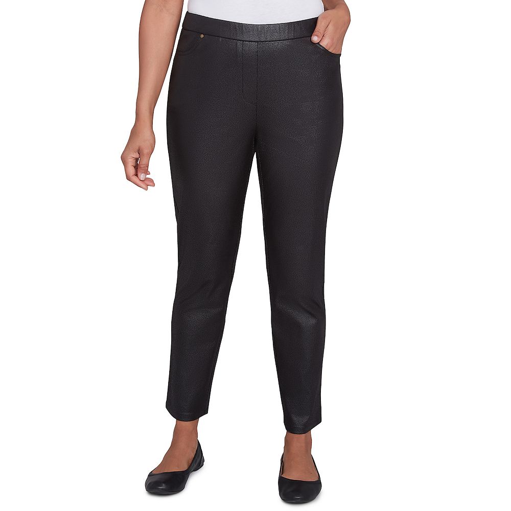 Alfred Dunner Women's Super Stretch Mid- Rise Short Length Pant- Petite