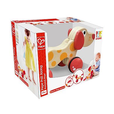 Hape Walk-A-Long Pepe Puppy Wooden Pull Toy