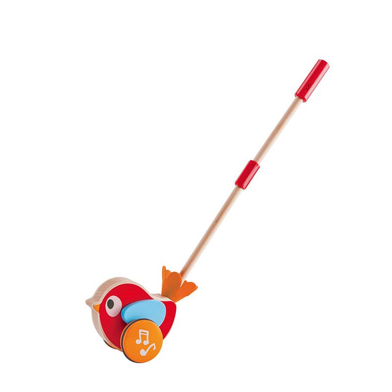 Hape Lilly Musical Push-Along Wooden Bird Toy, Multi