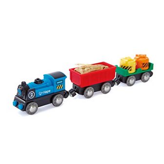 Hape Battery Powered Rolling-Stock Set Wooden Train Play Set
