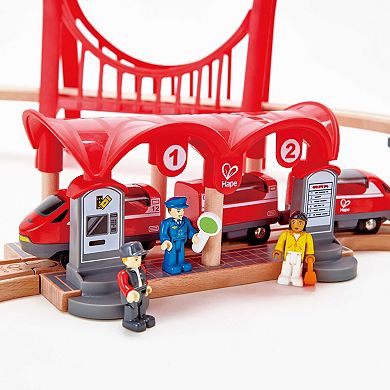 Hape 51-pc. Wooden Train Set: Busy City Rail Set