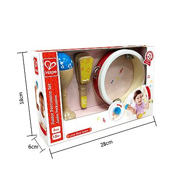 Hape Junior 3-Piece Wooden Percussion Instrument Set