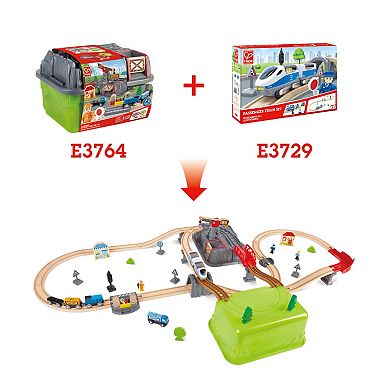 Hape 50-pc. Bucket Builder Set: Railway