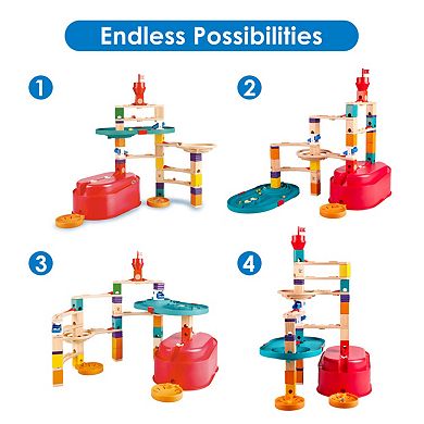 Hape Quadrilla 90-pc. Wooden Marble Run Construction Set: Stack Track Bucket