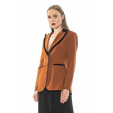 Women's ALEXIA ADMOR Reiss Long Sleeve Blazer With Contrast Collar