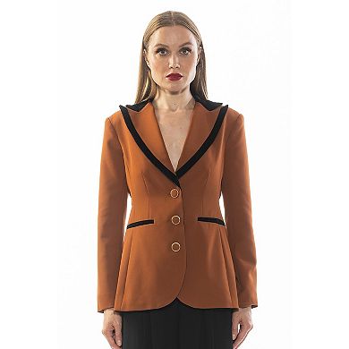 Women's ALEXIA ADMOR Reiss Long Sleeve Blazer With Contrast Collar