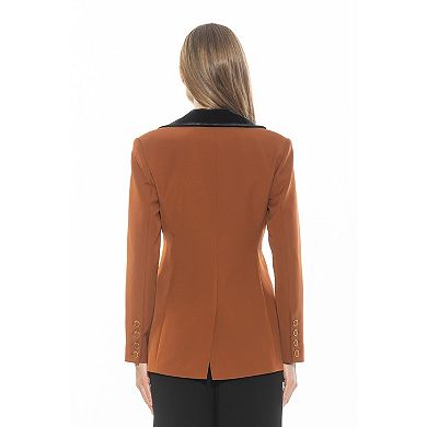 Women's ALEXIA ADMOR Reiss Long Sleeve Blazer With Contrast Collar