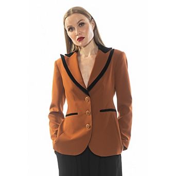Women's ALEXIA ADMOR Reiss Long Sleeve Blazer With Contrast Collar