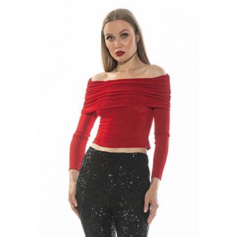 Women's ALEXIA ADMOR Hannah Off The Shoulder Long Sleeve Knit Top