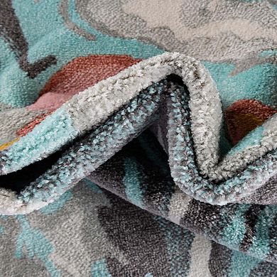 Unique Loom Bunny Whimsy Kids Throw or Area Rug