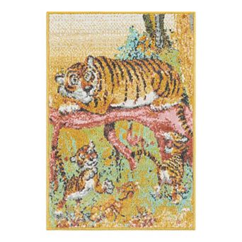 Unique Loom Tigger Whimsy Kids Throw or Area Rug
