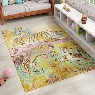 Unique Loom Tigger Whimsy Kids Throw or Area Rug