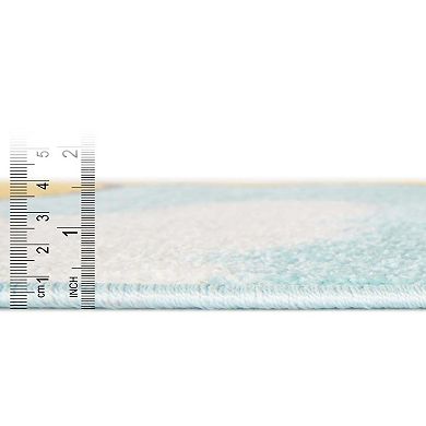 Unique Loom Giraffe Whimsy Kids Throw or Area Rug