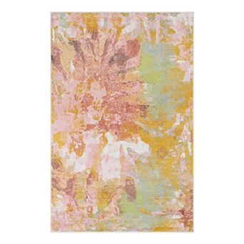 Unique Loom Flower Whimsy Kids Throw or Area Rug