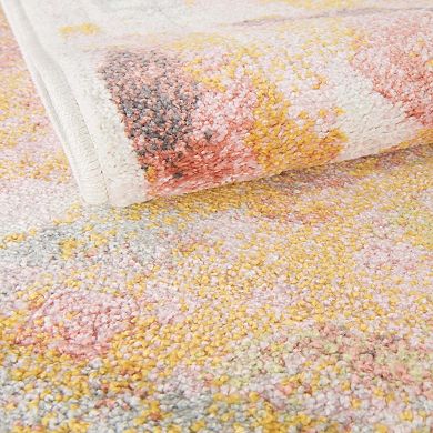 Unique Loom Flower Whimsy Kids Throw or Area Rug