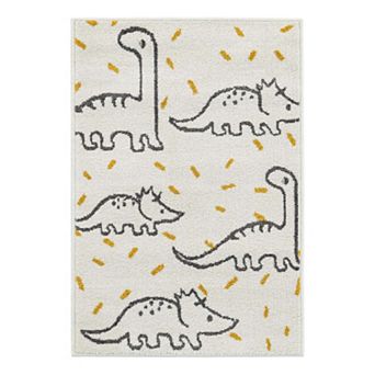 Unique Loom Dinosaur Whimsy Kids Throw or Area Rug