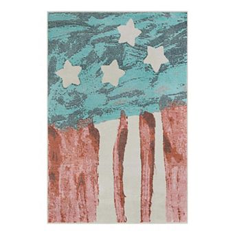 Unique Loom Americana Whimsy Kids Throw or Area Rug