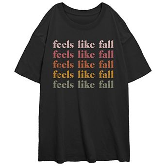 Juniors' Feels Like Fall Oversized Graphic Tee
