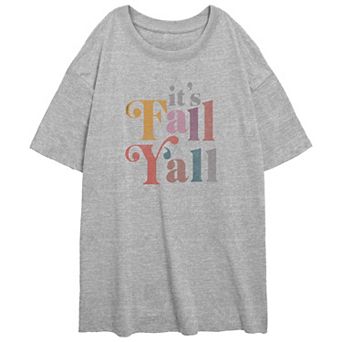 Juniors' It's Fall Y'all Oversized Graphic Tee