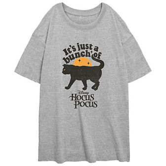 Disney's Hocus Pocus Thackery Binx It's Just A Bunch Of Hocus Pocus Juniors' Oversized Graphic Tee