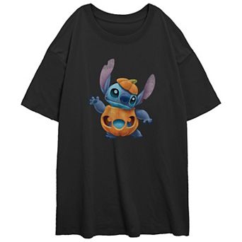 Disney's Lilo & Stitch Pumpkin Stitch Juniors' Oversized Graphic Tee