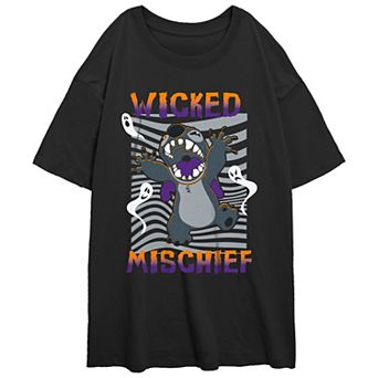 Disney's Lilo & Stitch Wicked Mischief Juniors' Oversized Graphic Tee