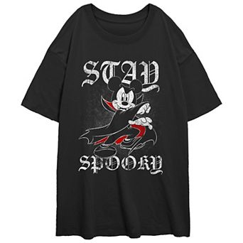 Disney's Mickey Mouse Dracula Stay Spooky Juniors' Oversized Graphic Tee