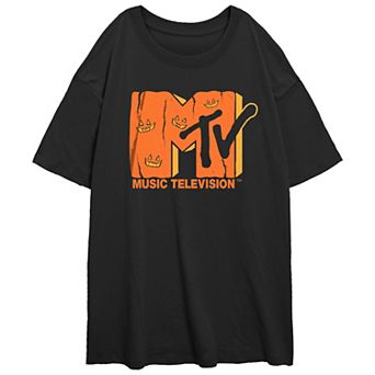 Juniors' MTV Jack O Lantern Oversized Graphic Tee