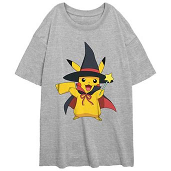 Juniors' Pokemon Pikachu Witch Oversized Graphic Tee
