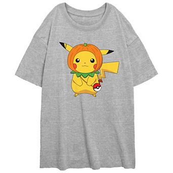 Juniors' Pokemon Pikachu Pumpkin Hat Oversized Graphic Tee